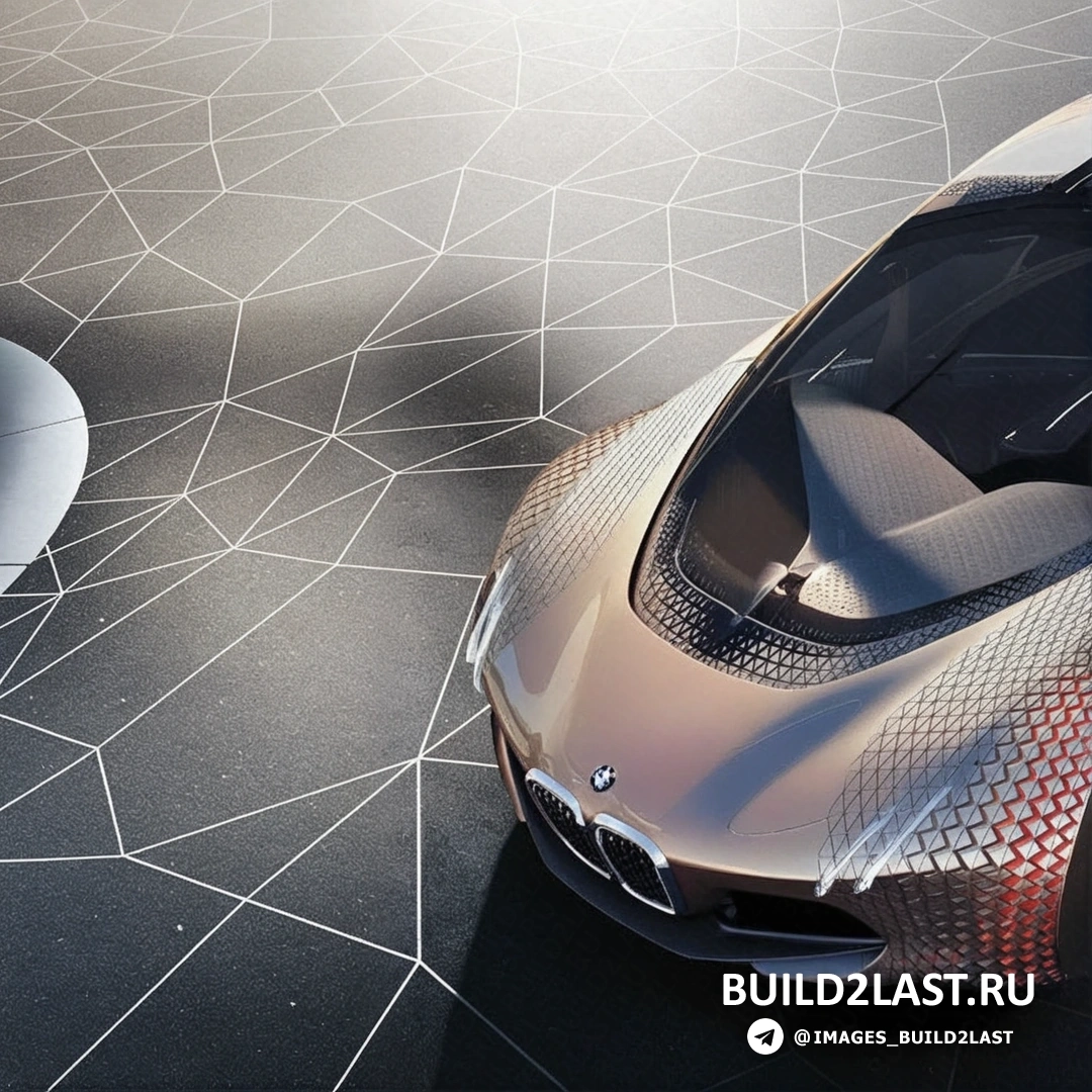 Автомобиль BMW Vision Next 100 в коричневом цвете на фоне Мюнхена, Германия, с инновационным дизайном.