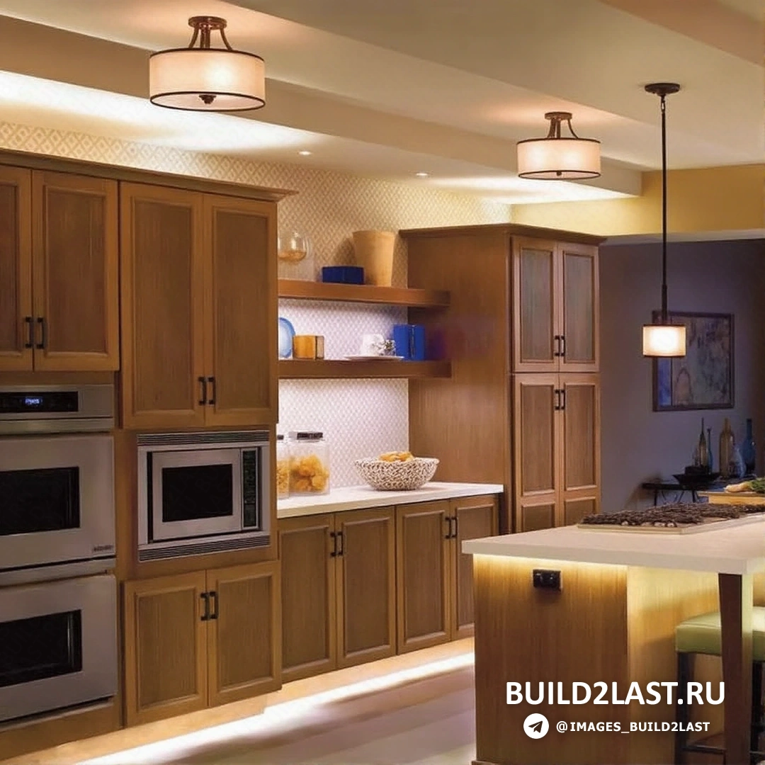 Современная кухня в фиолетовых и черных оттенках, кухонный остров и барные стулья