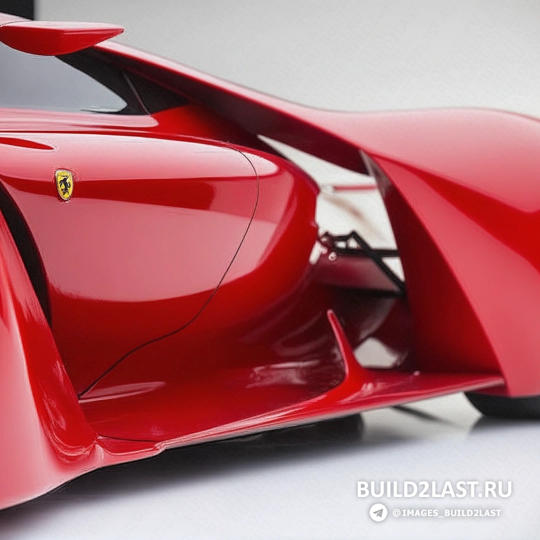 вид на двигатель Ferrari F80 с открытым капотом